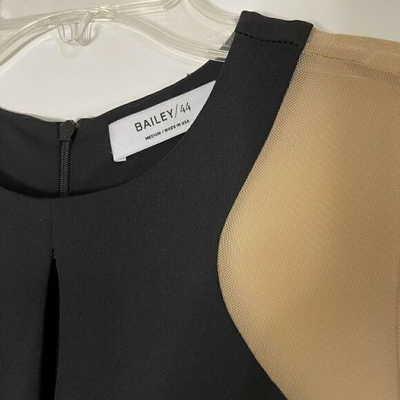 BAILEY 44 black bodycon sleeveless mesh keyhole cocktail mini dress size medium - Picture 5 of 7